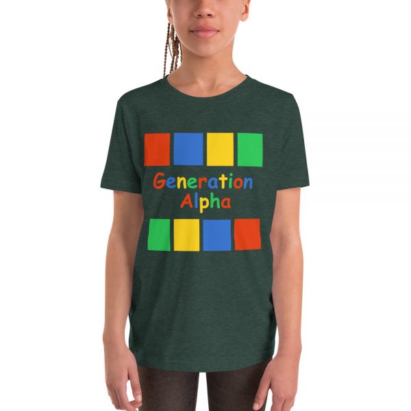 Generation Alpha Colored Blocks – Youth Short Sleeve T-Shirt - Green